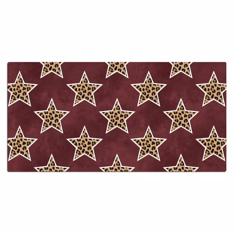 Bureau onderlegger - Sterren - Luipaardprint - Rood — 2