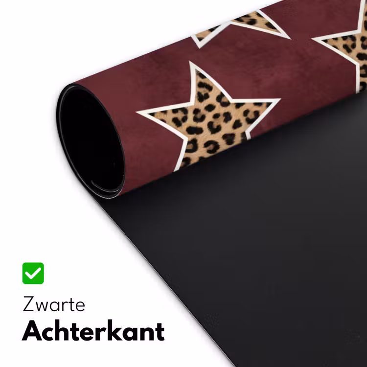 Bureau onderlegger - Sterren - Luipaardprint - Rood — 5