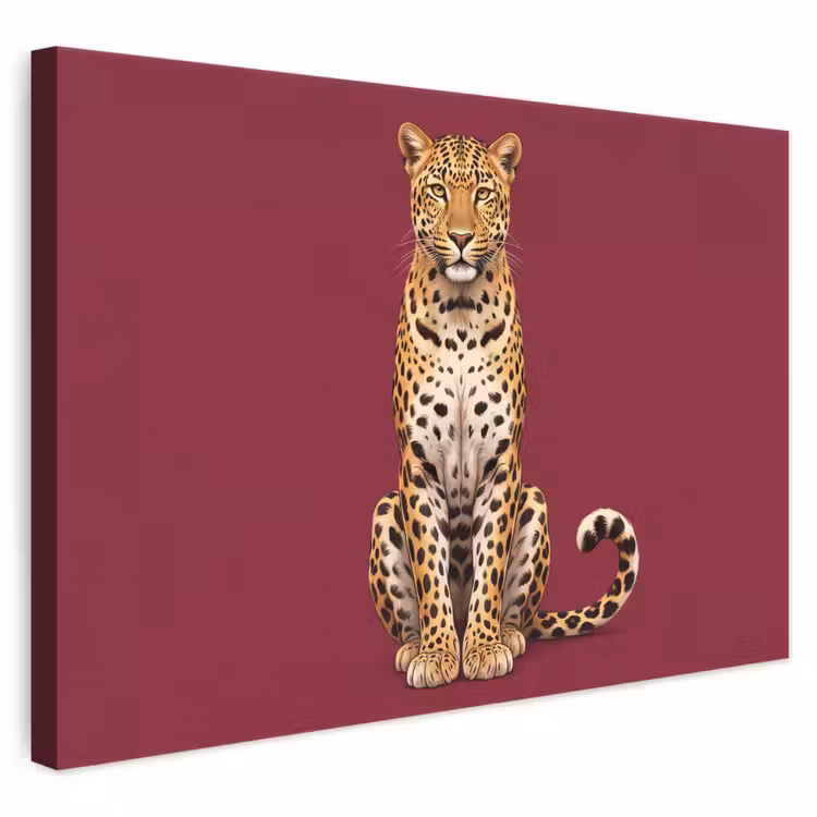Canvas schilderij - Kat - Dieren - Rood — 1