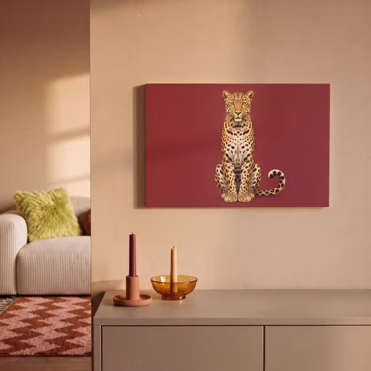 Canvas schilderij - Kat - Dieren - Rood — 2