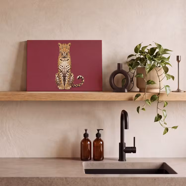 Canvas schilderij - Kat - Dieren - Rood — 4