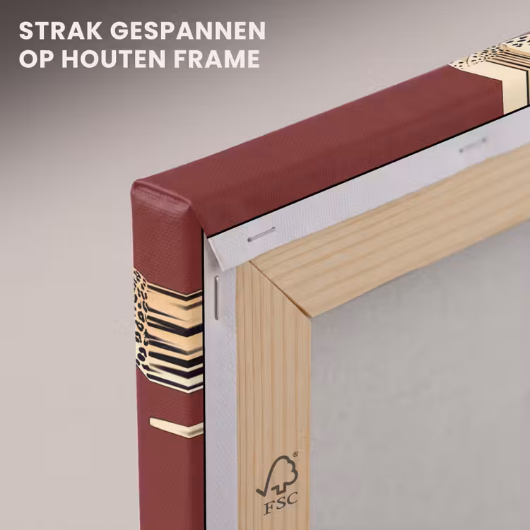 Canvas schilderij - Katten - Patroon - Rood — 7