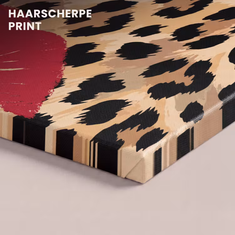 Canvas schilderij - Kusafdruk - Dierenprint - Rood — 5