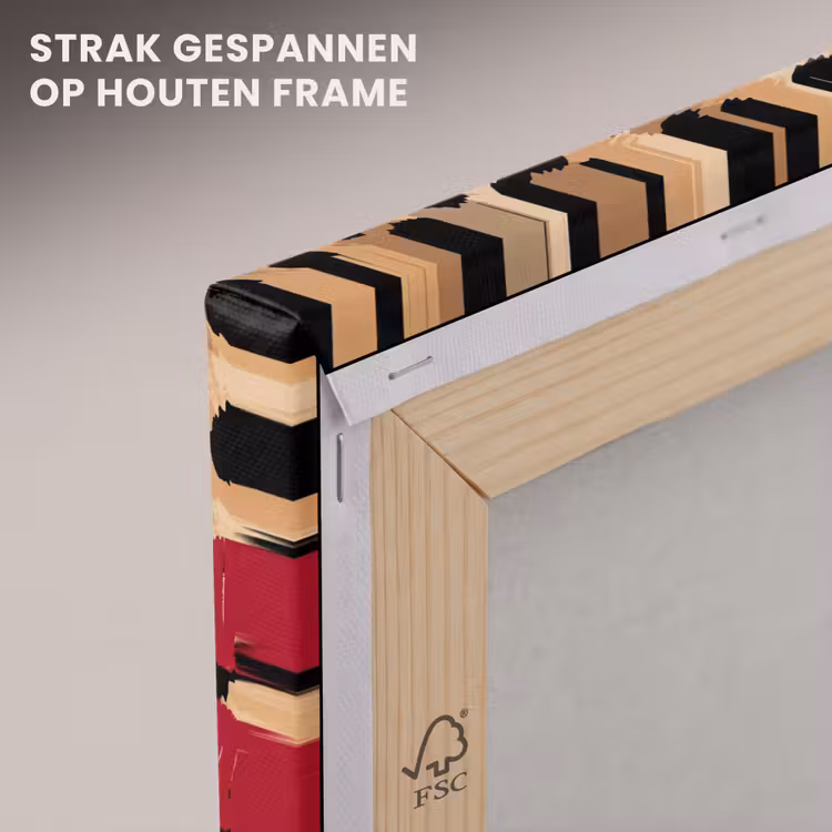 Canvas schilderij - Kusafdruk - Dierenprint - Rood — 7