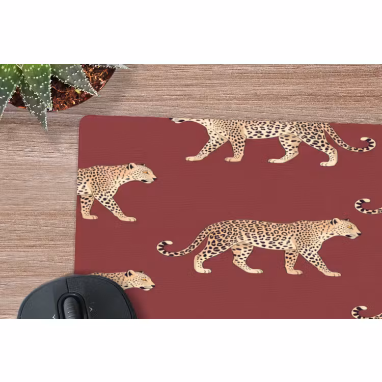 Muismat - Katten - Patroon - Rood — 5