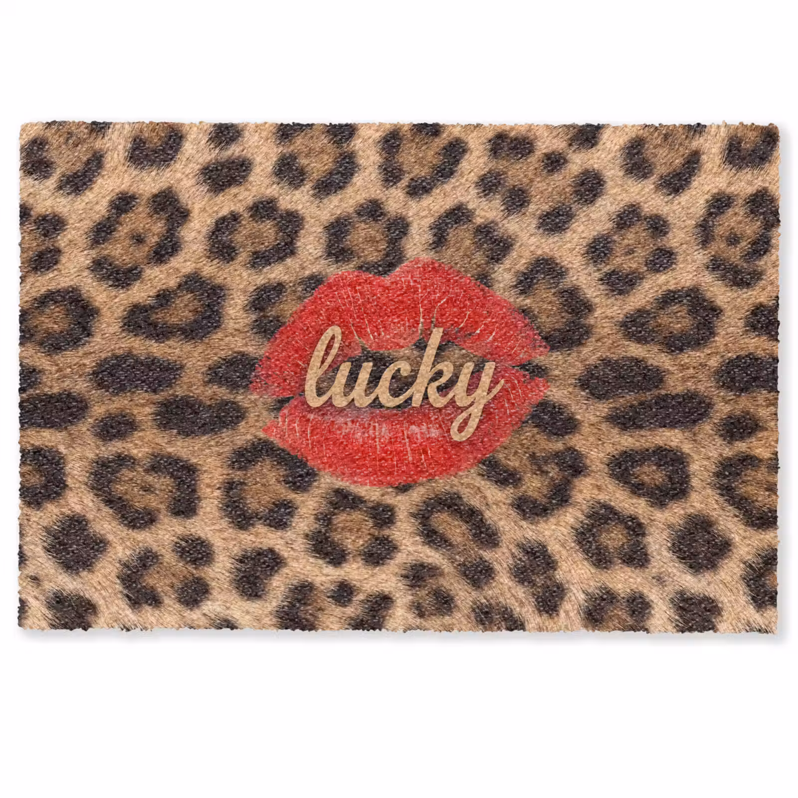 Deurmat - Dierenprint - Lippen - Rood — 1