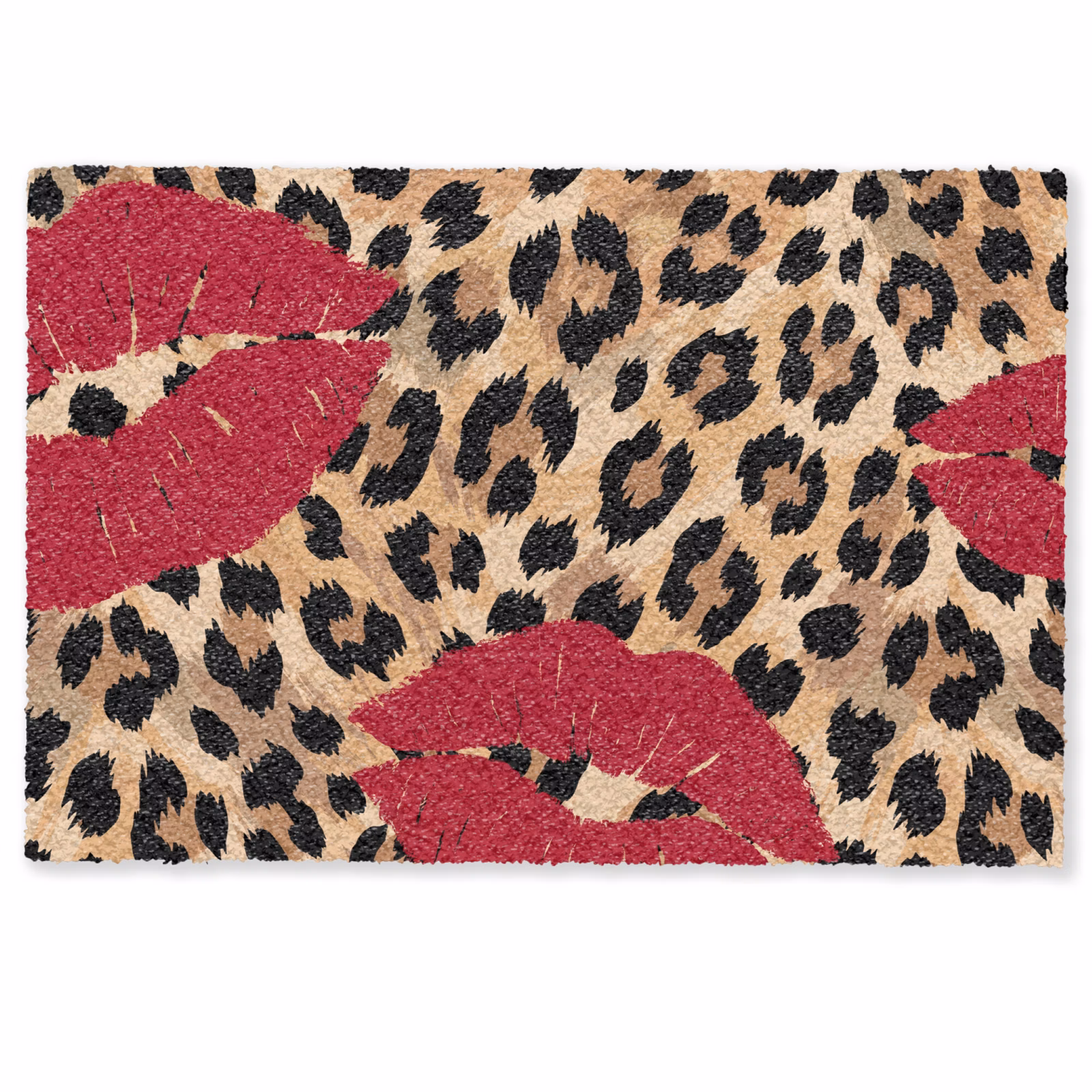 Deurmat - Kusafdruk - Dierenprint - Rood — 1