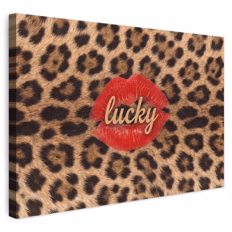 Canvas schilderij - Dierenprint - Lippen - Rood — 1