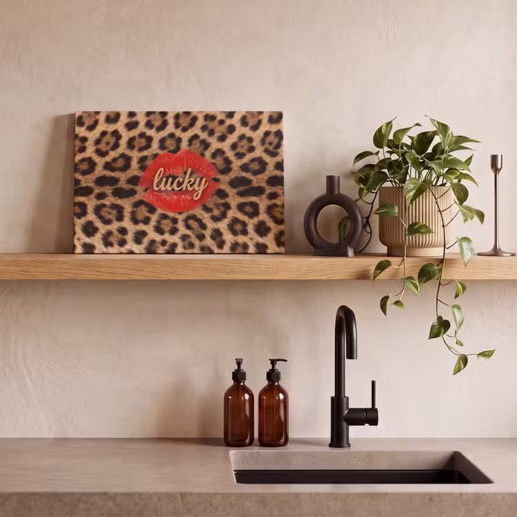Canvas schilderij - Dierenprint - Lippen - Rood — 4