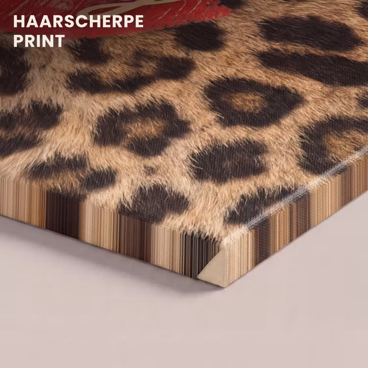 Canvas schilderij - Dierenprint - Lippen - Rood — 5