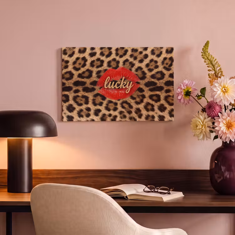 Canvas schilderij - Dierenprint - Lippen - Rood — 6