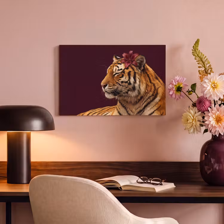 Canvas schilderij - Tijger - Bloem - Dieren — 6