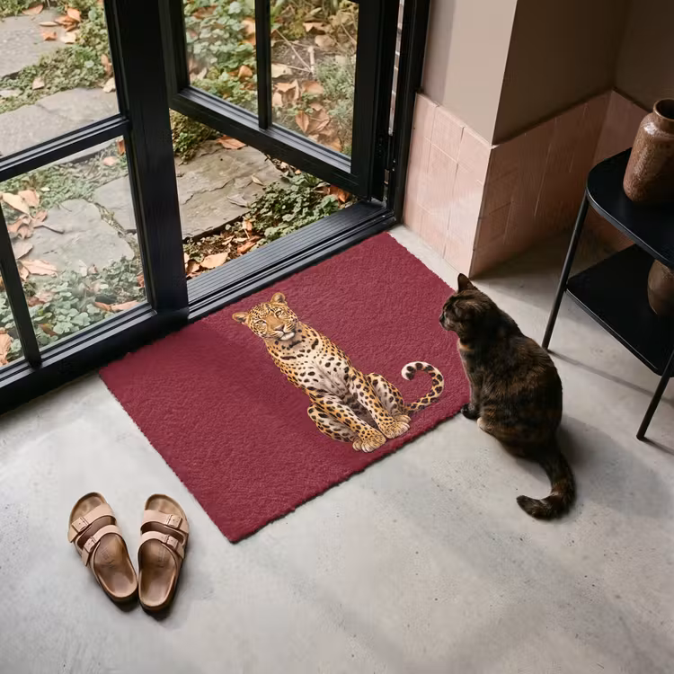 Deurmat - Kat - Dieren - Rood — 2