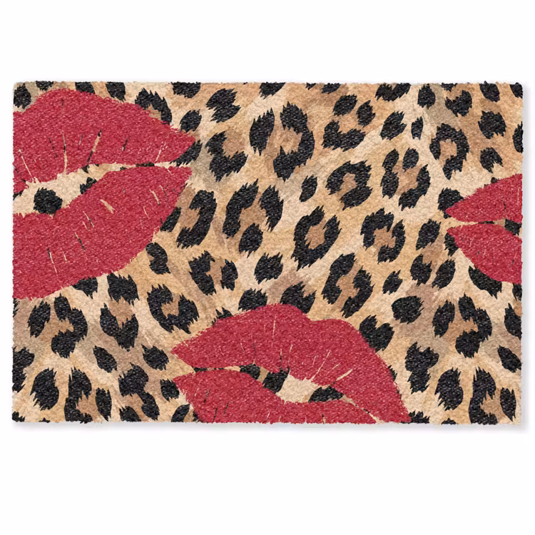Deurmat - Kusafdruk - Dierenprint - Rood — 1