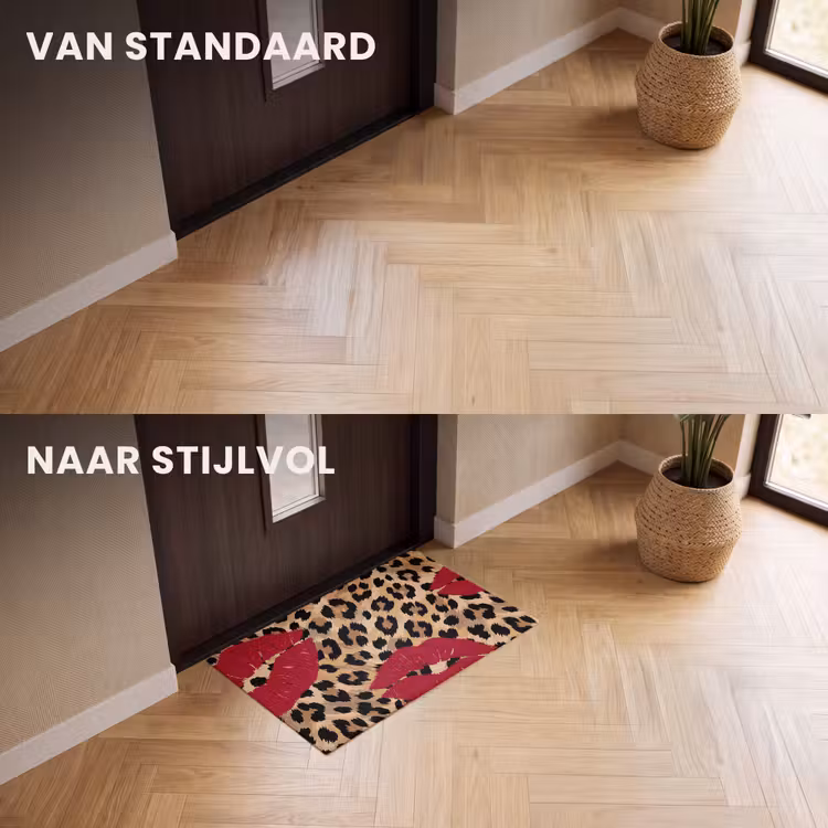 Deurmat - Kusafdruk - Dierenprint - Rood — 3