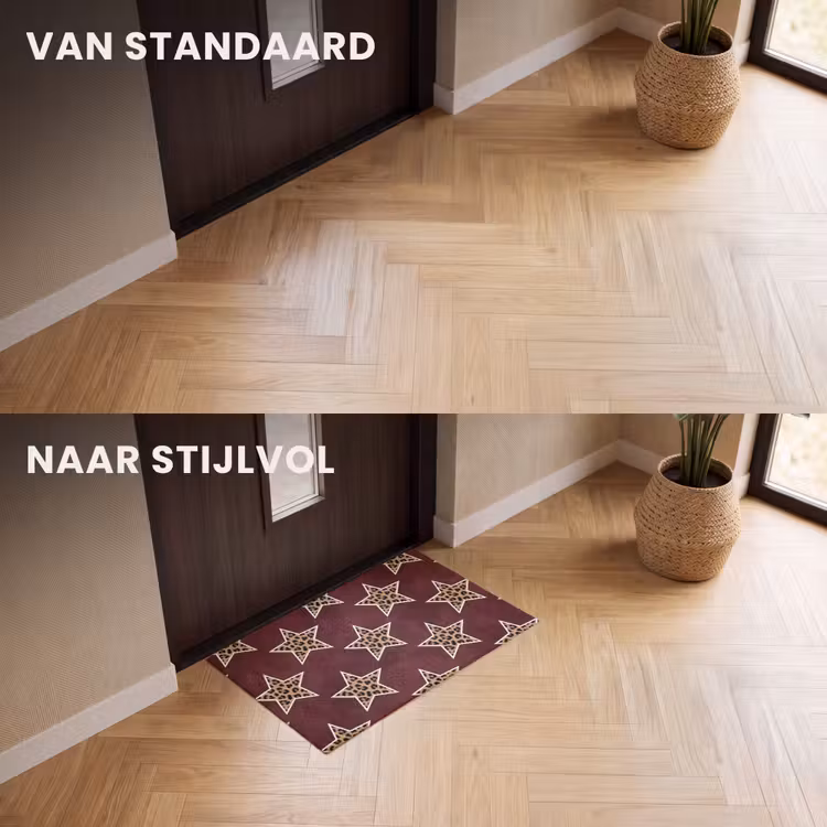 Deurmat - Sterren - Luipaardprint - Rood — 3