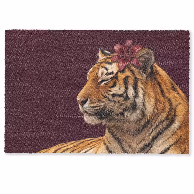 Deurmat - Tijger - Bloem - Dieren — 1