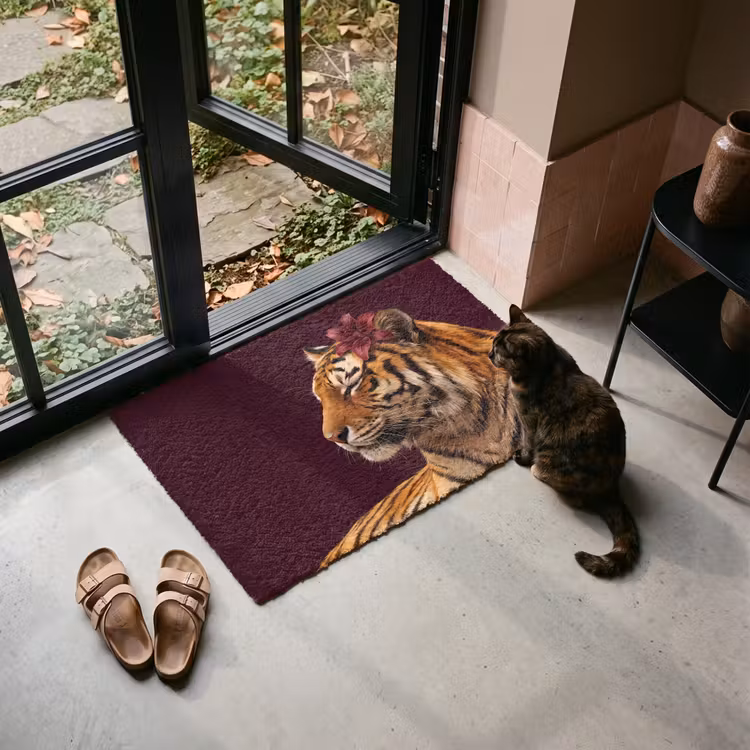 Deurmat - Tijger - Bloem - Dieren — 2