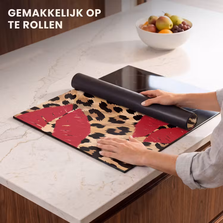 Inductie beschermer - Kusafdruk - Dierenprint - Rood — 7
