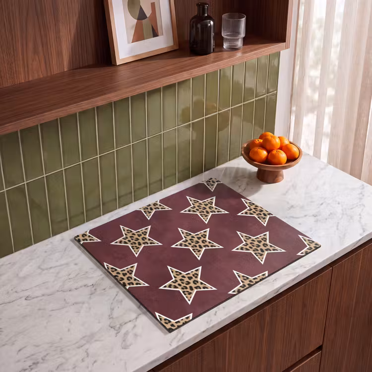 Inductie beschermer - Sterren - Luipaardprint - Rood — 8