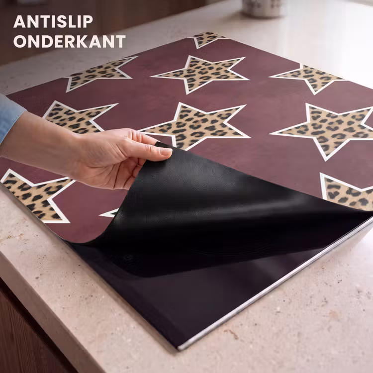 Inductie beschermer - Sterren - Luipaardprint - Rood — 9