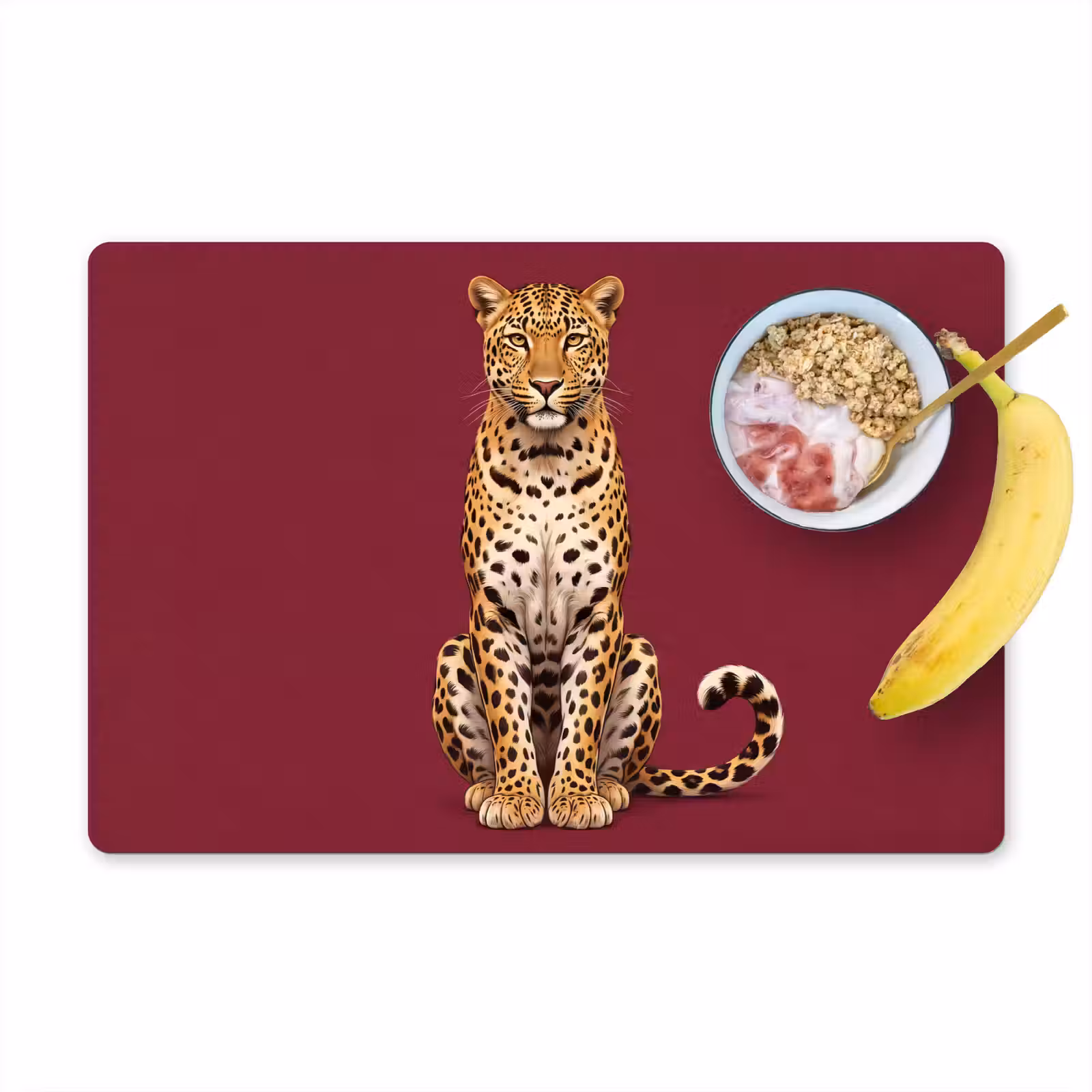 Placemat - 6 stuks - Kat - Dieren - Rood — 1