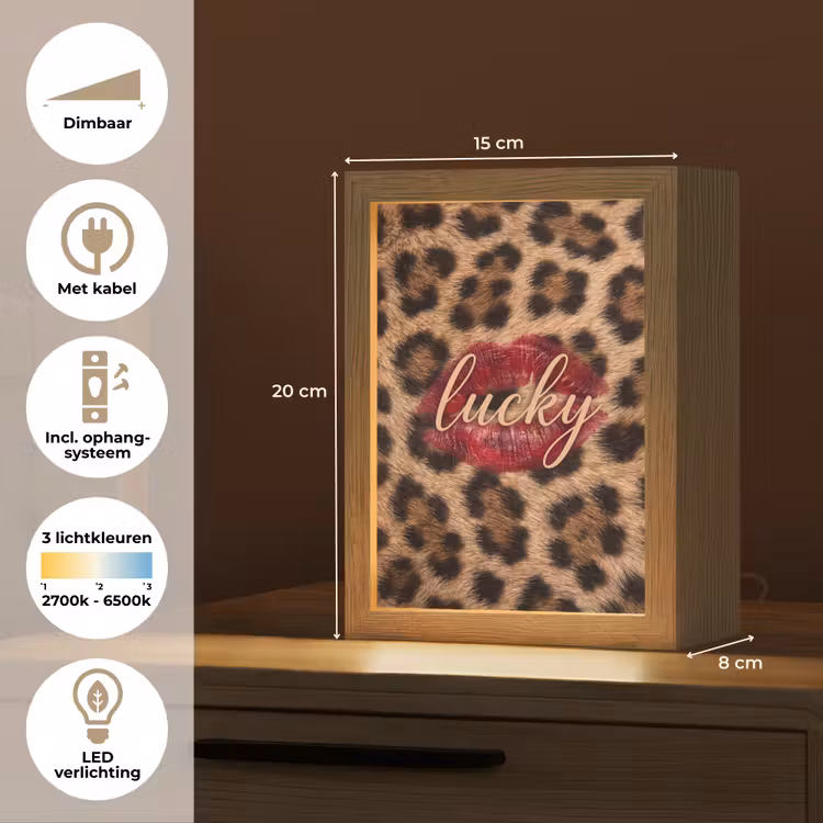 Gepersonaliseerde Lightbox - Dierenprint - Lippen - Rood — 7