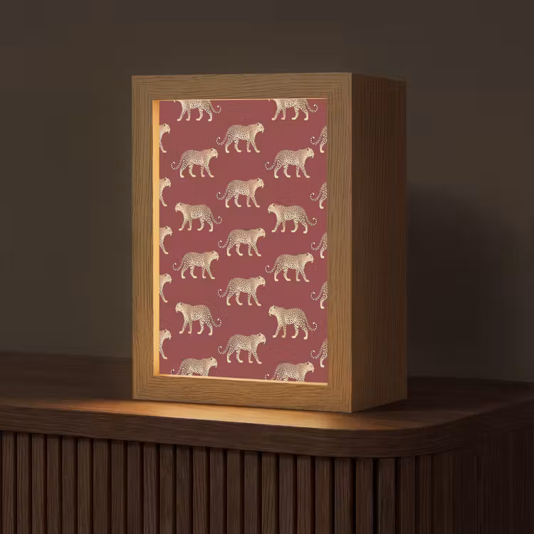 Gepersonaliseerde Lightbox - Katten - Patroon - Rood — 1