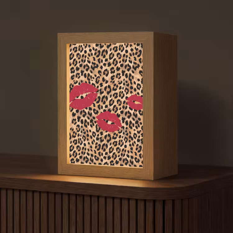 Gepersonaliseerde Lightbox - Kusafdruk - Dierenprint - Rood — 1