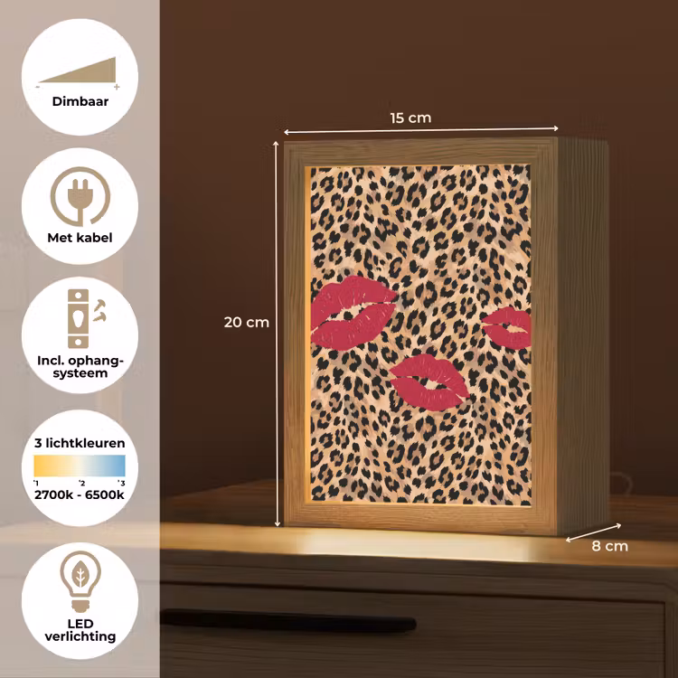 Gepersonaliseerde Lightbox - Kusafdruk - Dierenprint - Rood — 7