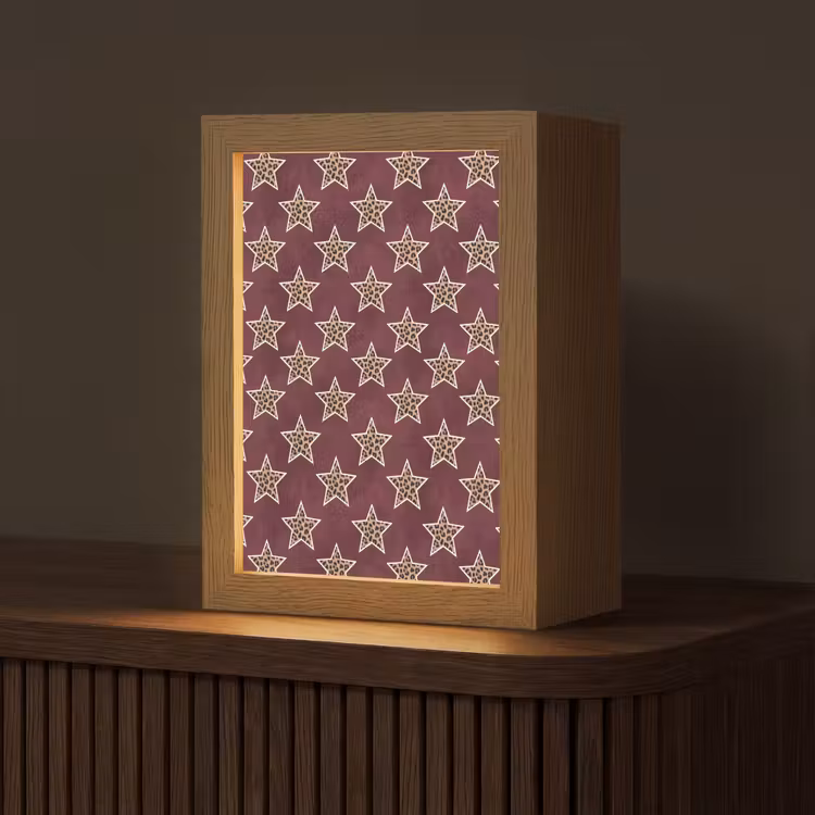 Gepersonaliseerde Lightbox - Sterren - Luipaardprint - Rood — 1