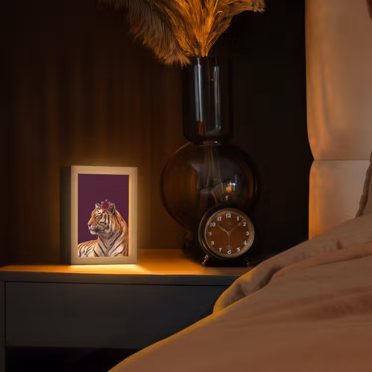 Gepersonaliseerde Lightbox - Tijger - Bloem - Dieren — 2
