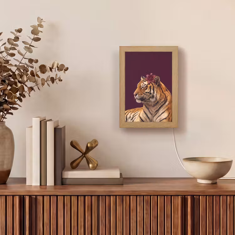 Gepersonaliseerde Lightbox - Tijger - Bloem - Dieren — 4