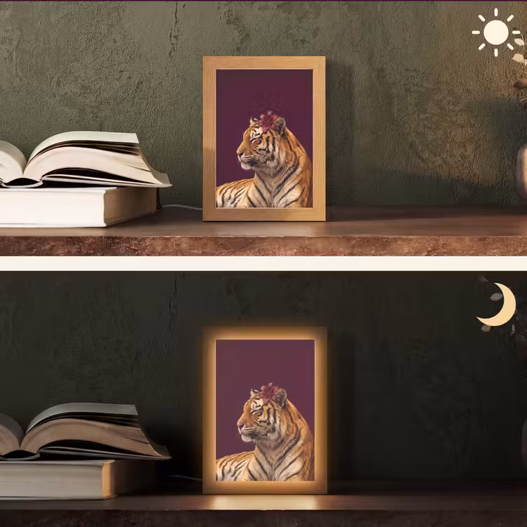 Gepersonaliseerde Lightbox - Tijger - Bloem - Dieren — 5