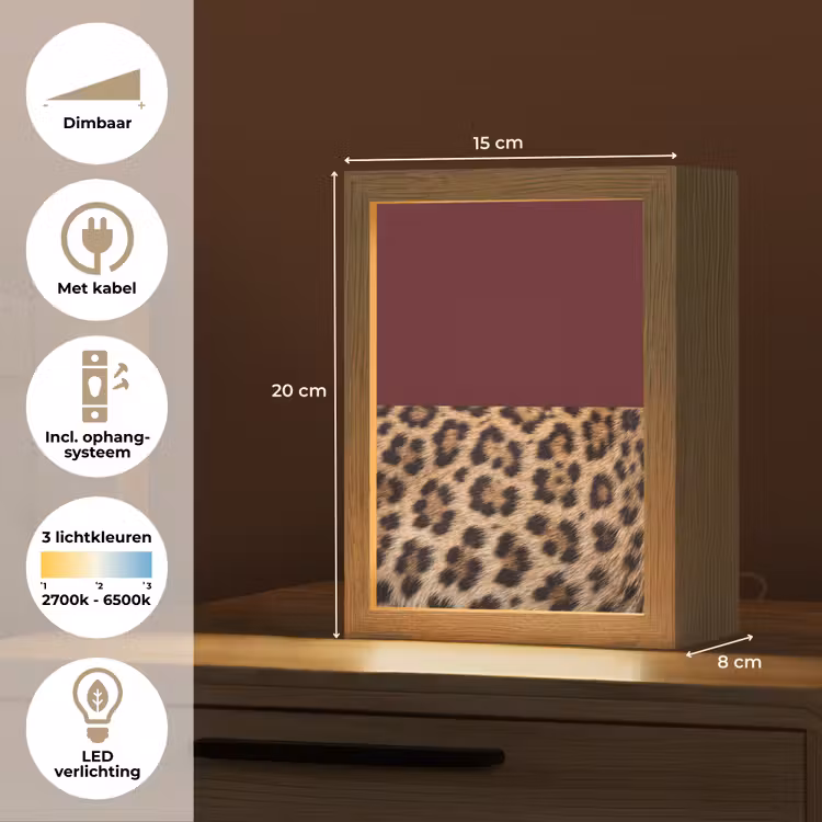 Gepersonaliseerde Lightbox - Vacht - Patroon - Bordeaux — 7