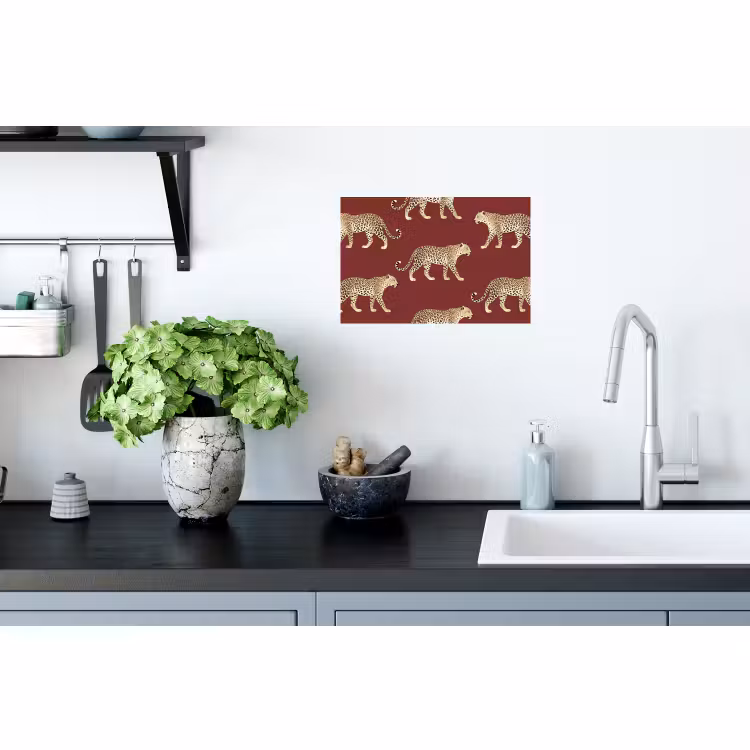 Muursticker - Katten - Patroon - Rood — 2