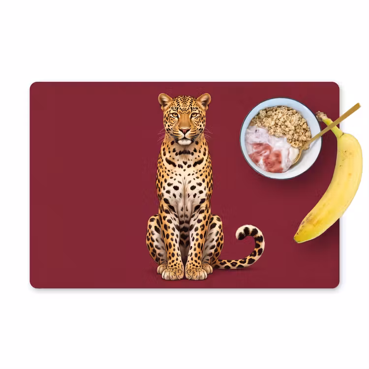 Placemat - 6 stuks - Kat - Dieren - Rood — 1