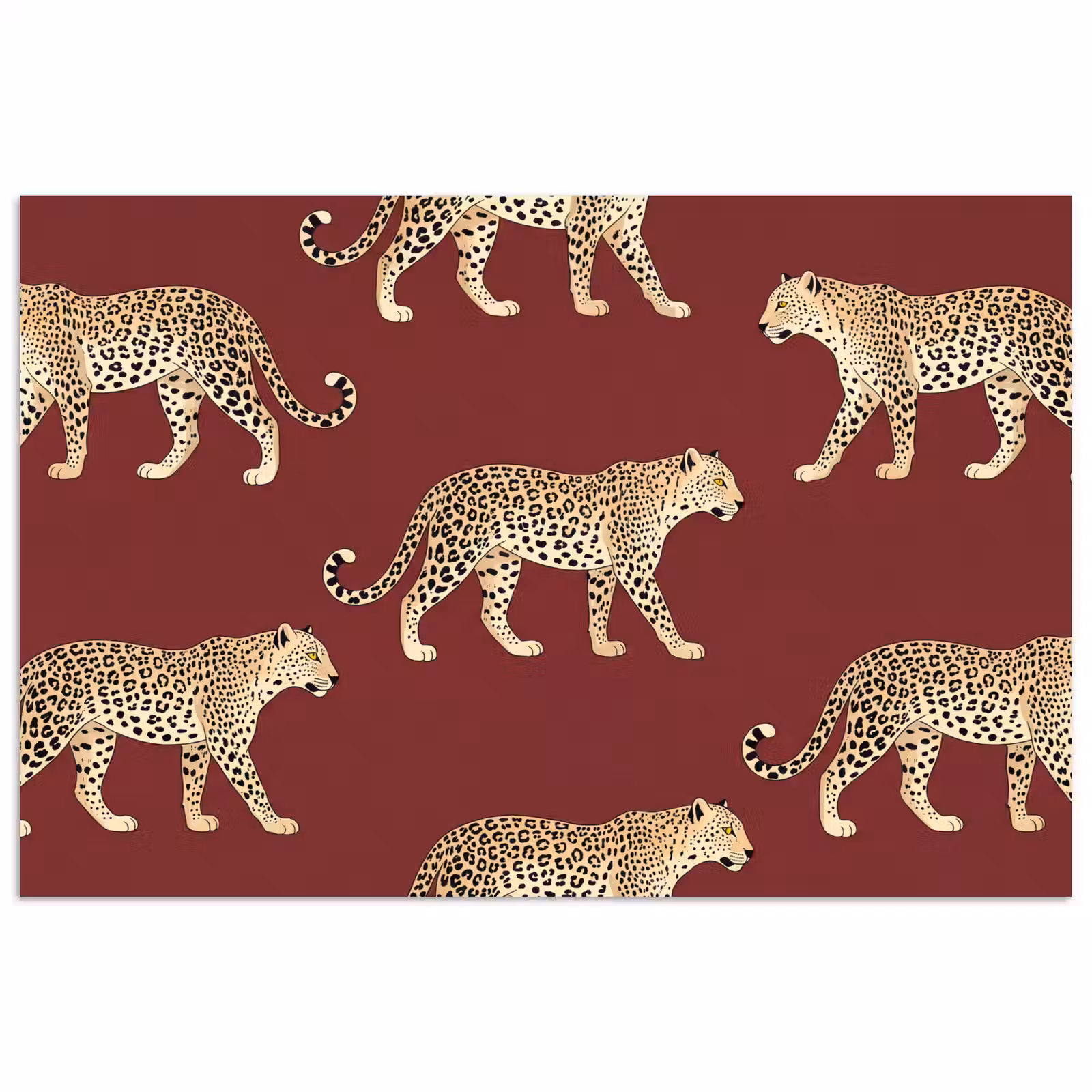 Poster - Katten - Patroon - Rood — 1