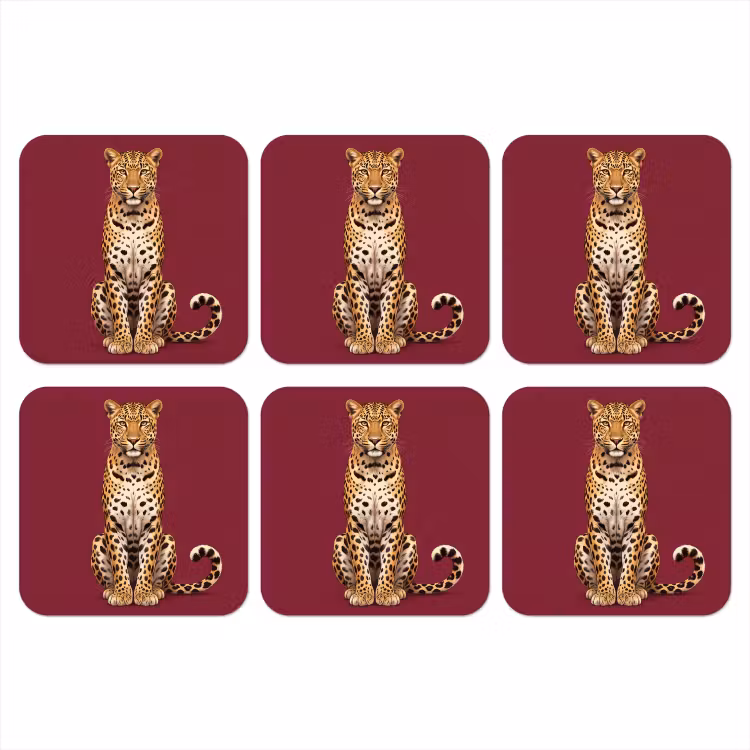 Onderzetter - Kat - Dieren - Rood — 1