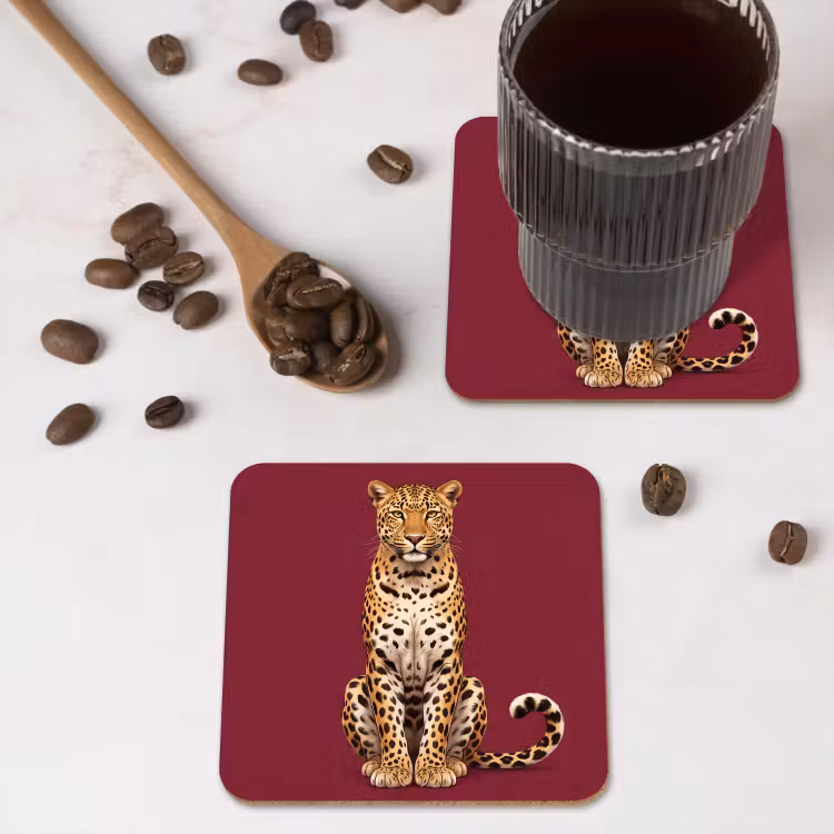 Onderzetter - Kat - Dieren - Rood — 4