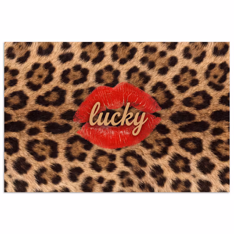 Poster - Dierenprint - Lippen - Rood — 1