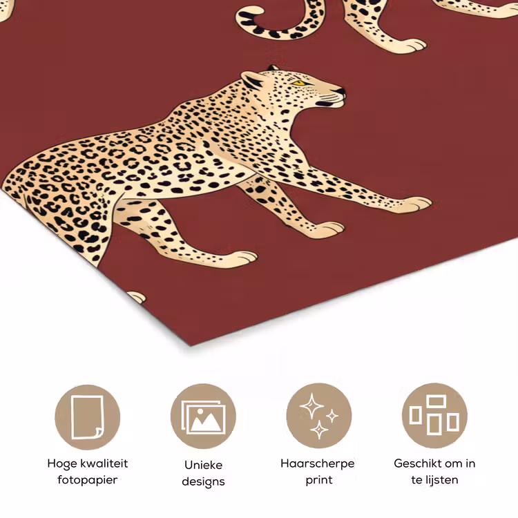 Poster - Katten - Patroon - Rood — 5