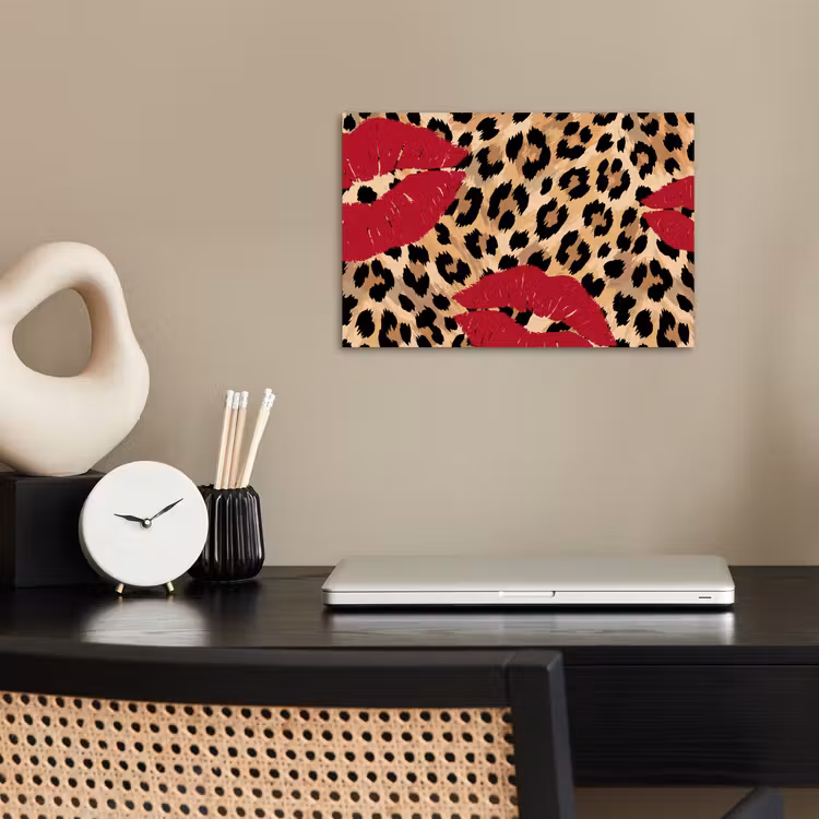 Poster - Kusafdruk - Dierenprint - Rood — 2
