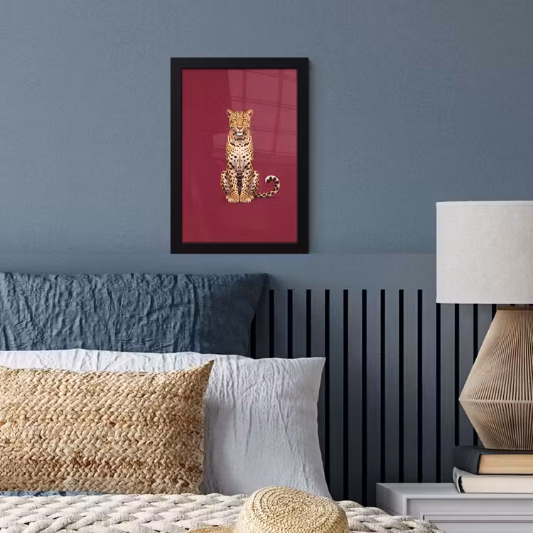 Poster met lijst - Kat - Dieren - Rood — 3