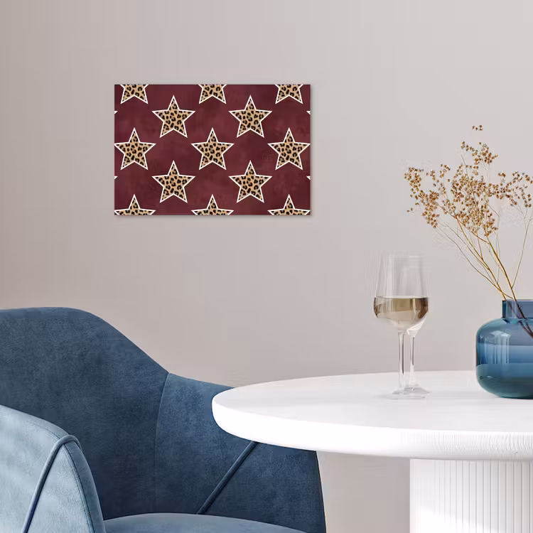 Poster - Sterren - Luipaardprint - Rood — 4