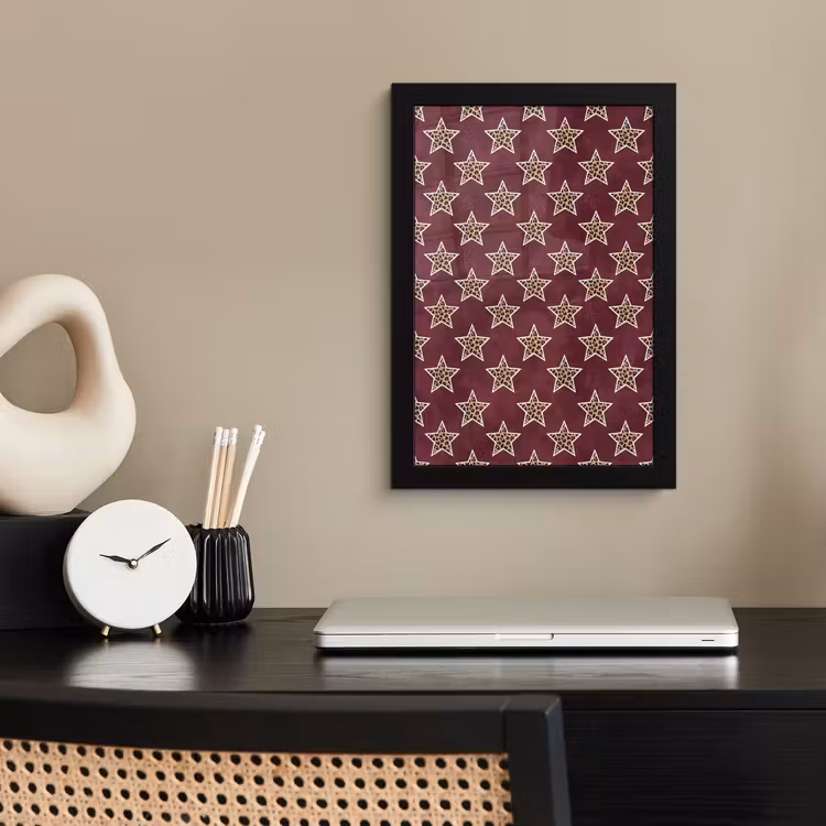 Poster met lijst - Sterren - Luipaardprint - Rood — 2
