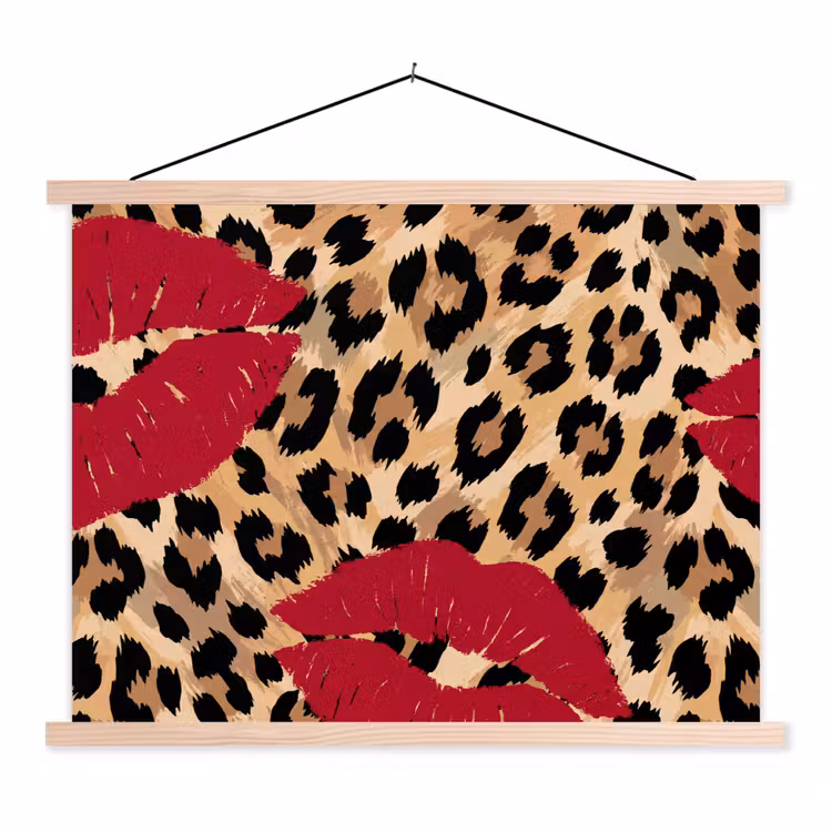 Schoolplaat - Kusafdruk - Dierenprint - Rood — 1