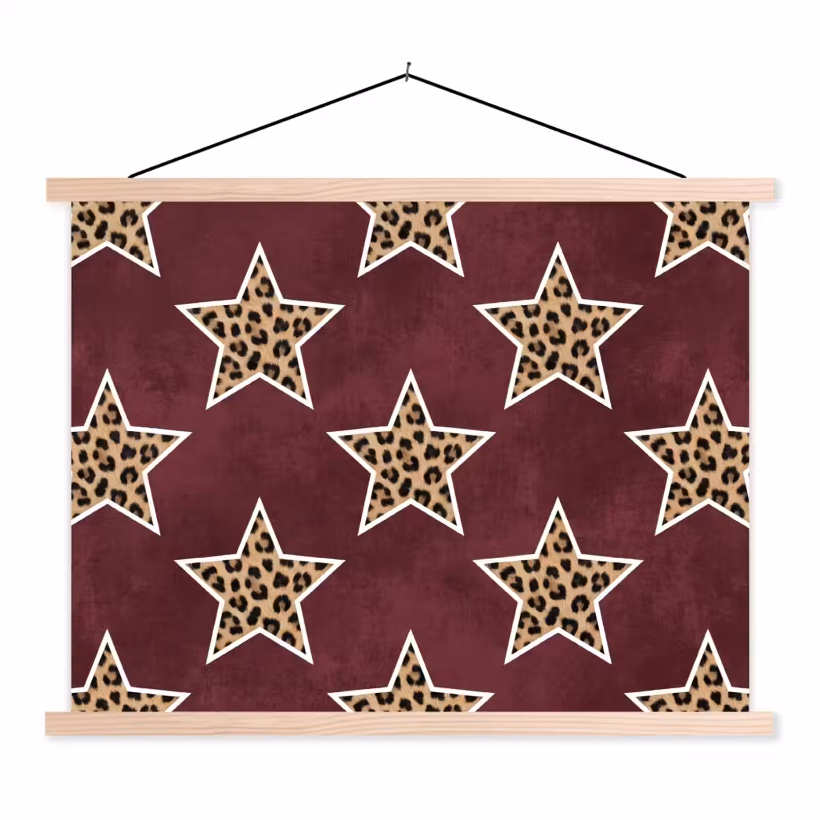 Schoolplaat - Sterren - Luipaardprint - Rood — 1
