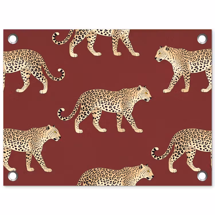 Tuinposter - Katten - Patroon - Rood — 1