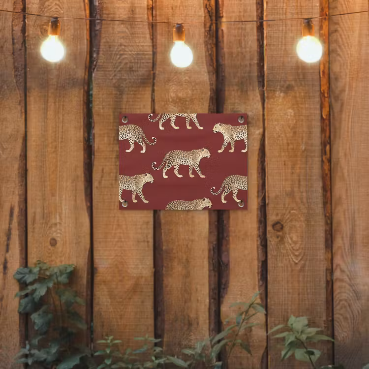 Tuinposter - Katten - Patroon - Rood — 2